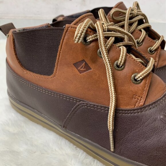 Sperry Men's Fowl Weather Brown Leather & Rubber Chukka Waterproof Boots Size 12 - Picture 4 of 11